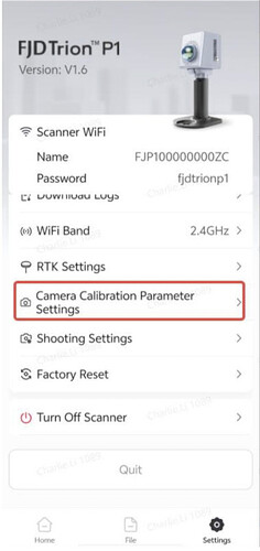 Regolazione manuale dei parametri della camera 360